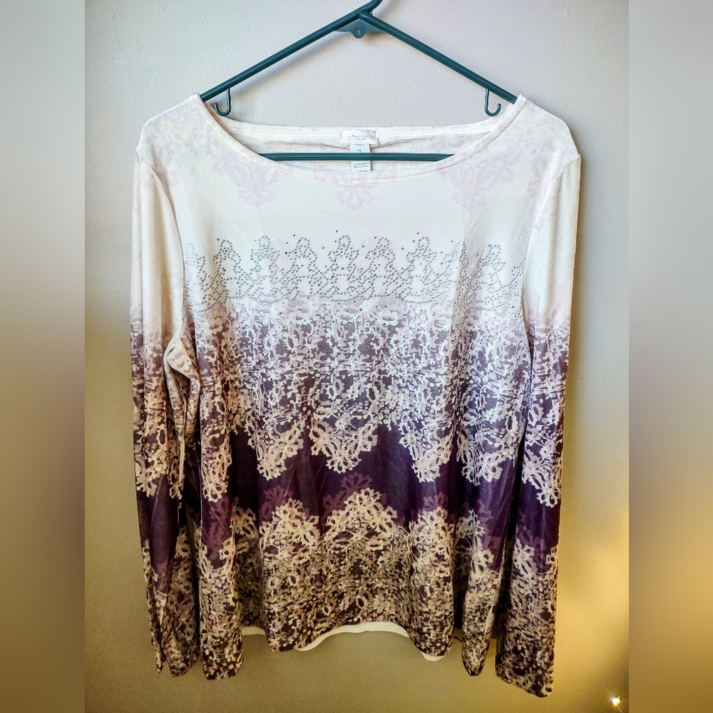 Chicos EUC Champagne Velour Top